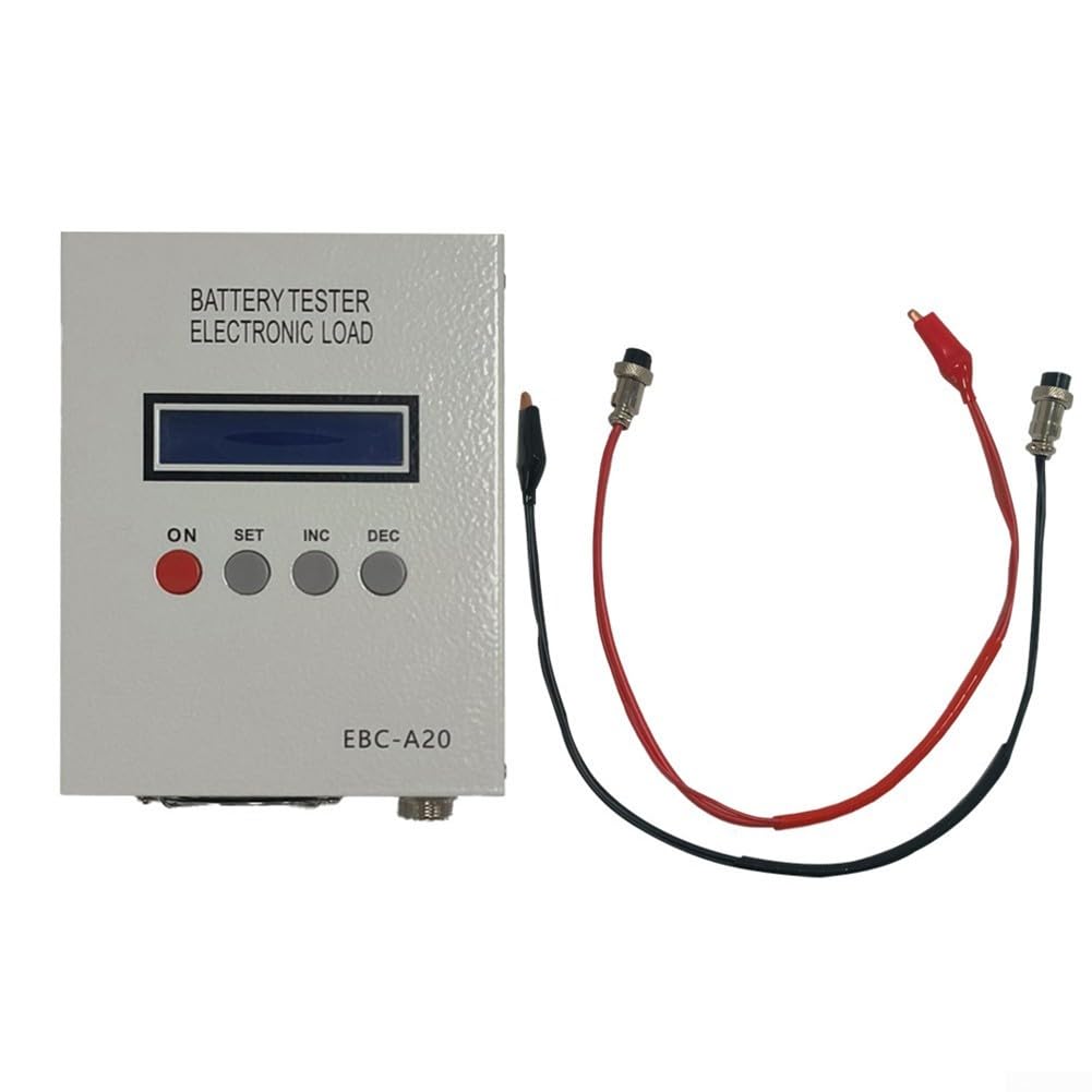 Battery Capacity Tester, LED Digital Battery Tester, EBC-A20 Battery Capacity Voltage and Current Meter with 2x Test Clamp