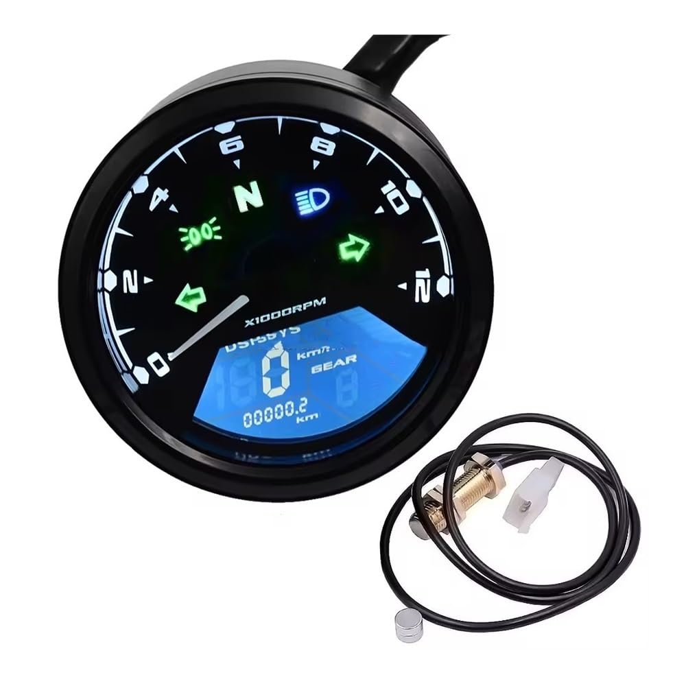 Contagiri contachilometri 12000RPM Universale Del Motociclo Tachimetro Visione Notturna Quadrante Contachilometri LED Indicatore Digitale Contagiri Misuratore Di Carburante Calibro