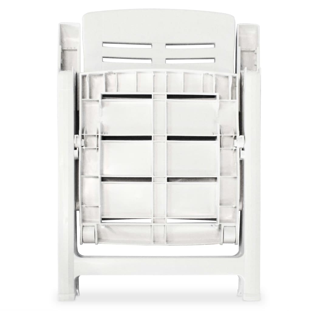 Solivagant Chaises inclinables de Jardin Lot de 6 Plastique Blanc,(42.24 KG)