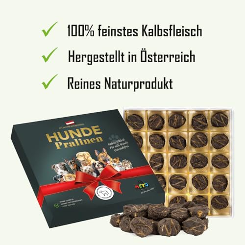 Alto-Petfood - Premium Hunde-Pralinen vom Kalb | in hochwertiger Geschenk-Box | 100% Naturprodukt | besondere Hundeleckerlies - 1 Packung