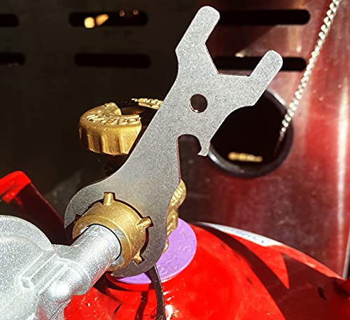 piber 1 Stück Gasflaschenschlüssel Metall, Multi, Gasflaschen Schlüssel ein Muss für Grillfreunde, Outdoor Camping Gas Schlüssel, mit integriertem Flaschenöffner