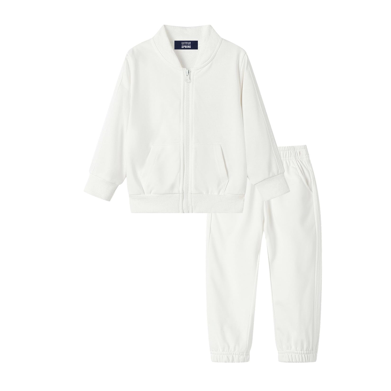 LittleSpring Little Boys Tracksuit Zip Up Athletic Hoodie and Jogger Pants 2-Piece Set