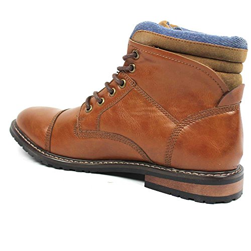 AZAR MAN Mens Ankle Boot Cap Toe Derby Modern Lace Up Round Toe2