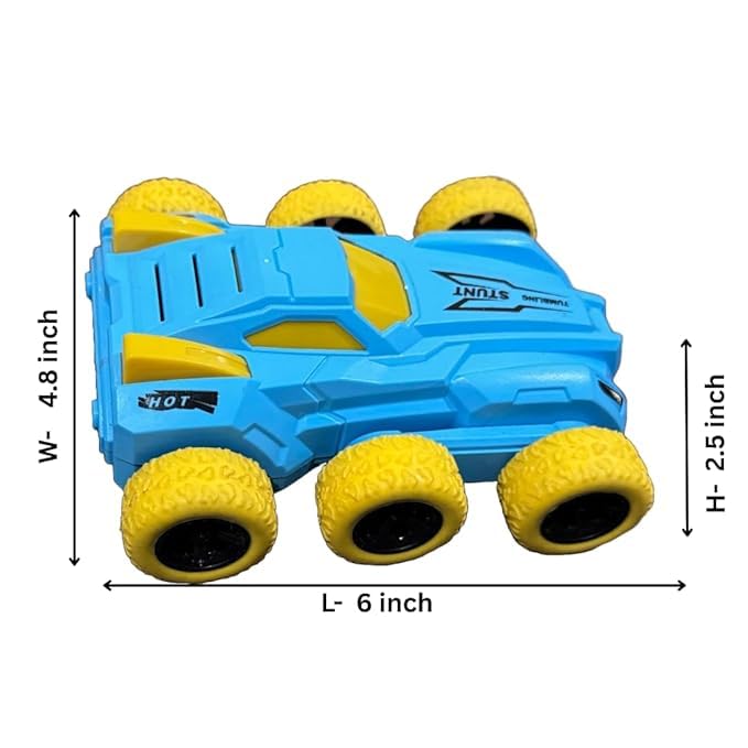 Image of Plastic Push and Go Mini Monster Truck Set, Stunt Car Vehicle Toy for Kids, Friction Toys, Baby Cars, 3+ Years (White)