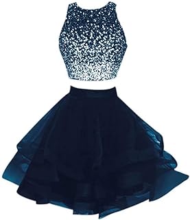 blue two piece dress
