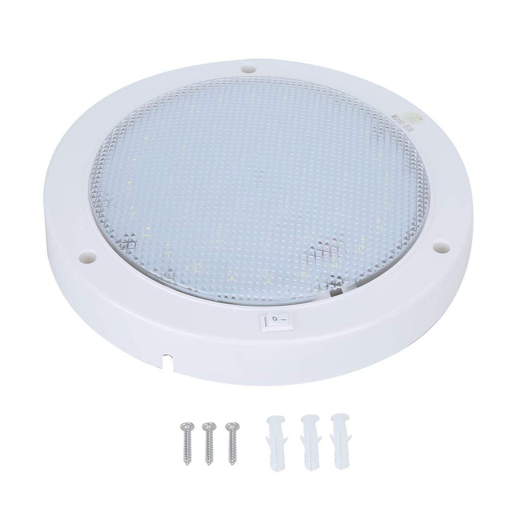 Akozon Deckenleuchte, 42 LEDs, 12 V, 9 W, 840 lm, rund, hohe Helligkeit, für Auto, Boot, Haus (warmweiß)