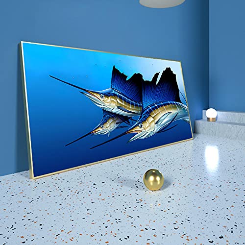 Toile trois poissons KEBIA pour creer une ambiance zen aquarium dans votre salon