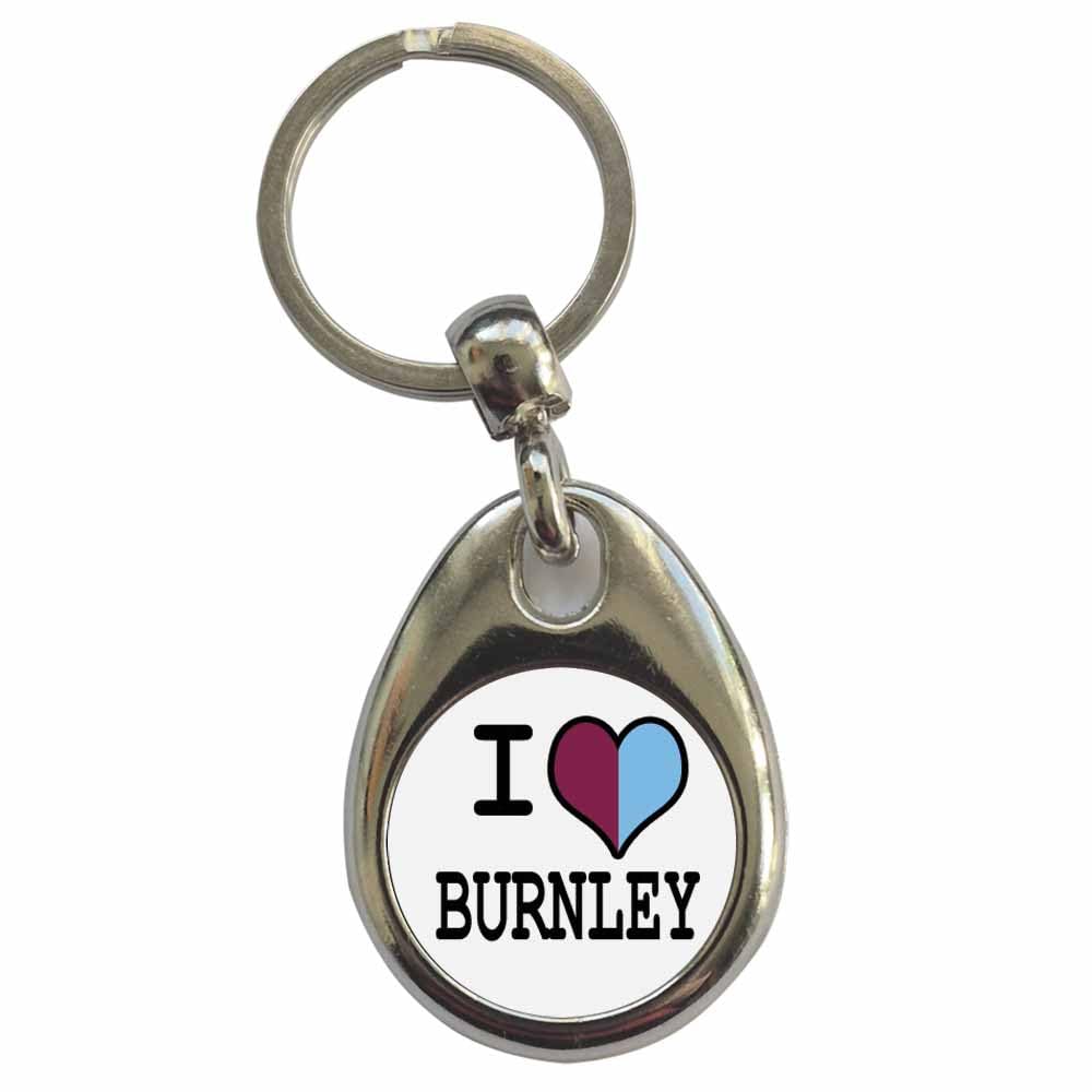 Ozorath I Heart Love Burnley Keyring Keychain with Split Ring Attachment and Metal Key Fob
