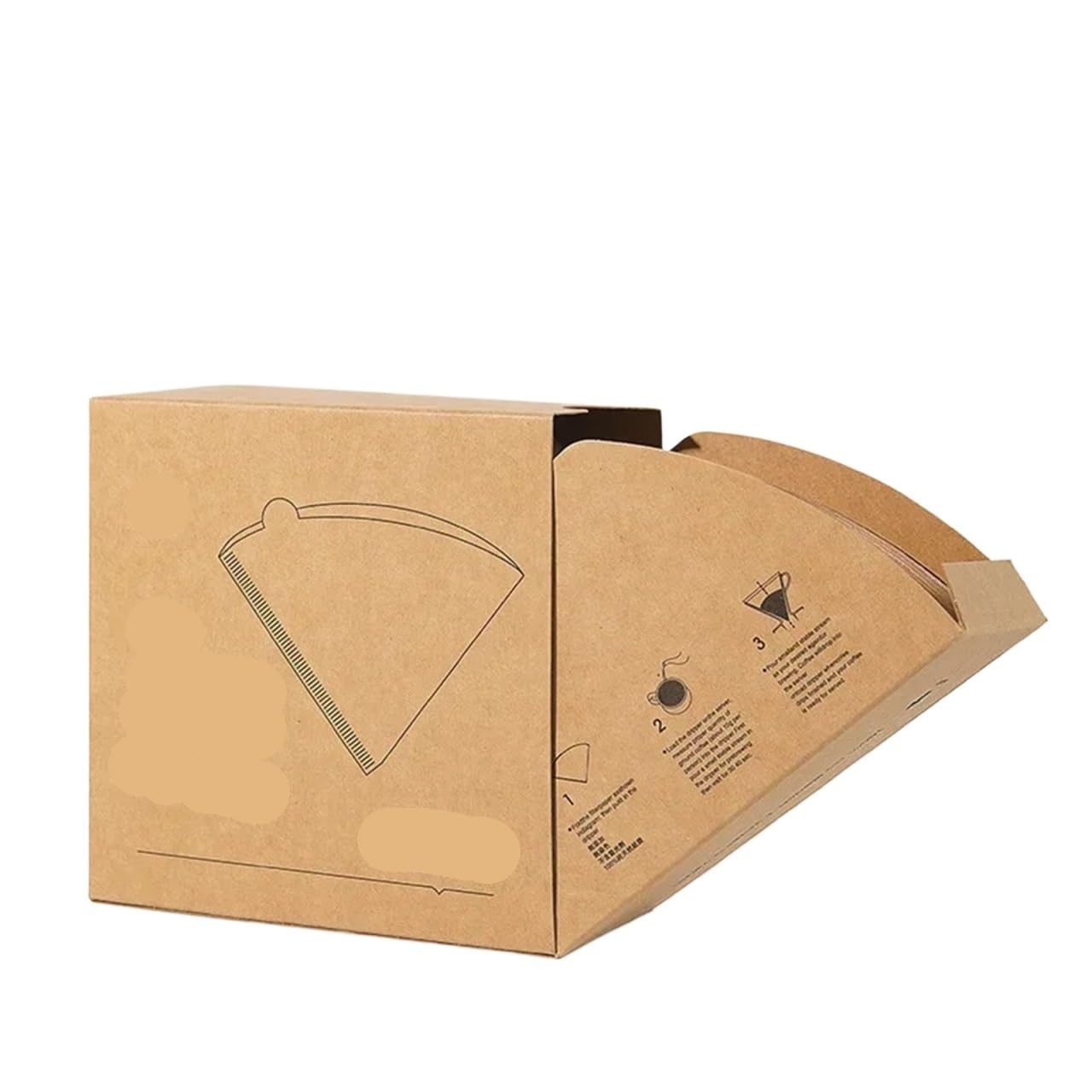 300 Stück Kaffeefilterpapier, handgebrühter Kaffee, spezieller konischer Holzzellstoff, tragbar, ausziehbar, Tropffilterpapier, Haushalts-Café-Werkzeuge Für Haushalt Wohnen(Brown 2-4Cups)