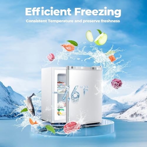 Image of Electactic 1.1 Cu.ft Small Freezer, Mini Upright Freezer with 7 Adjustable Thermostat, Removable Shelves, Reversible Single Door, for Bedroom /Home /Dorms /Apartment (White)