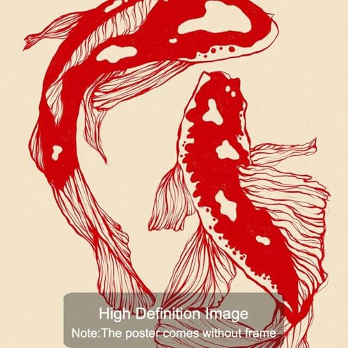 Toile poisson koi rouge pour raviver un mur vide sans effort - 5