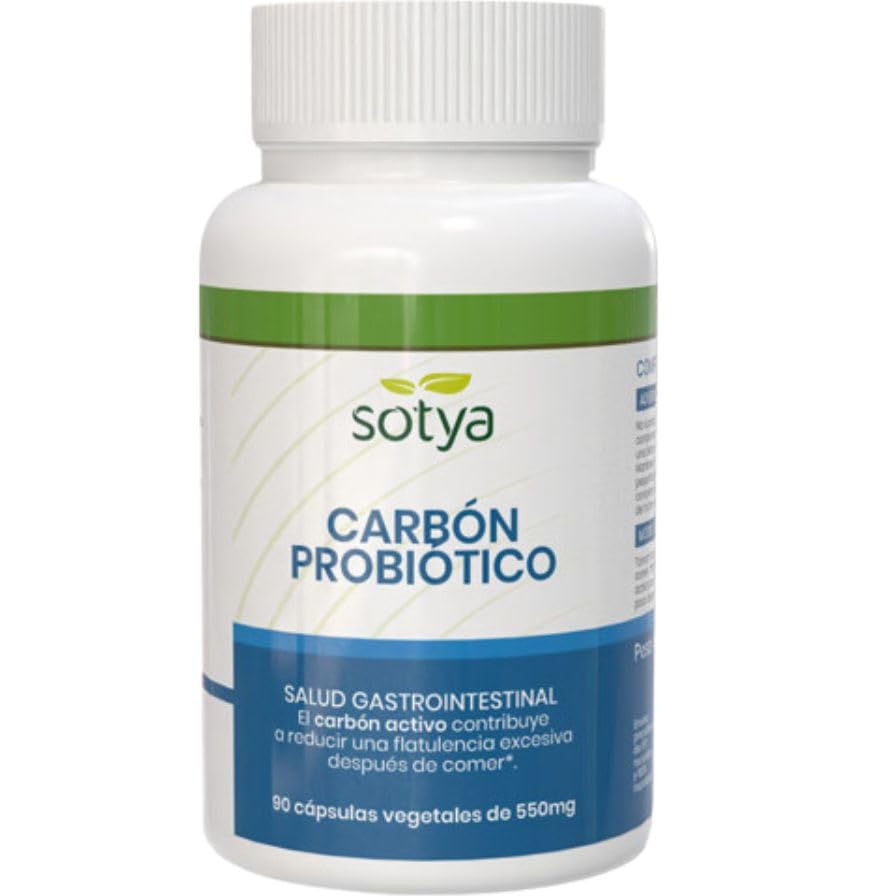 Carbón Activo Probiótico 550mg, 90 Cápsulas Vegetales BIO | Alivio Hinchazón, Gases y Digestiones Pesadas | Depurativo Natural, Antiácido, Mal Aliento | Con Anís, Hinojo y Bifidobacterias