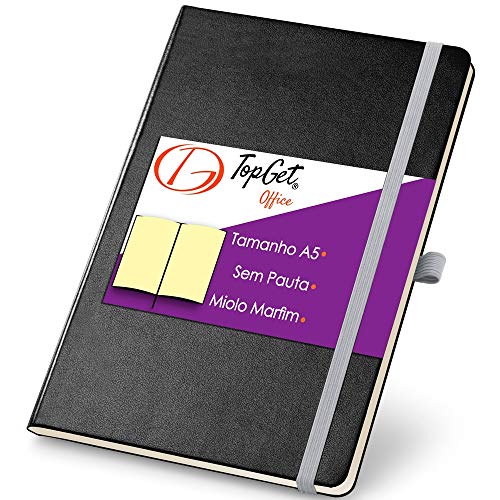 Caderneta de Anota&ccedil;&otilde;es 13,7x21cm 80 Folhas Sem Pauta (Preto e Cinza)