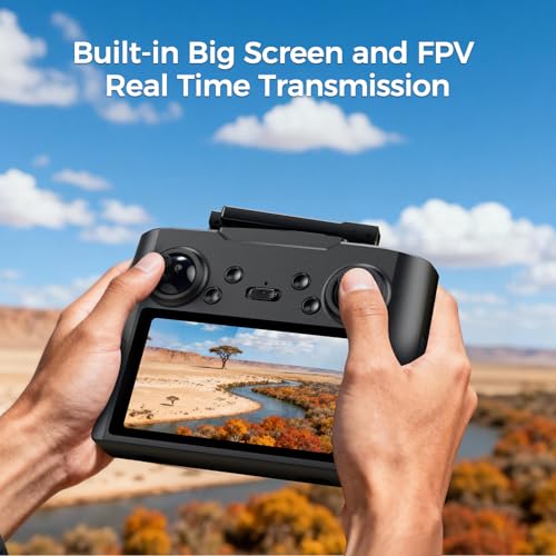 FPV Drone with Camera 4K HD for Adults with Big Screen on Remote Controller,Easy Fly Quadcopter for Beginners & Kids with Optical Flow Positioning,Gift Toys for Men Boys,2 pcs Batteries and Carrying Case - Image 7