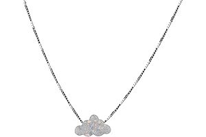 Cloud Jewelry 925 Sterling Silver Opal Necklace