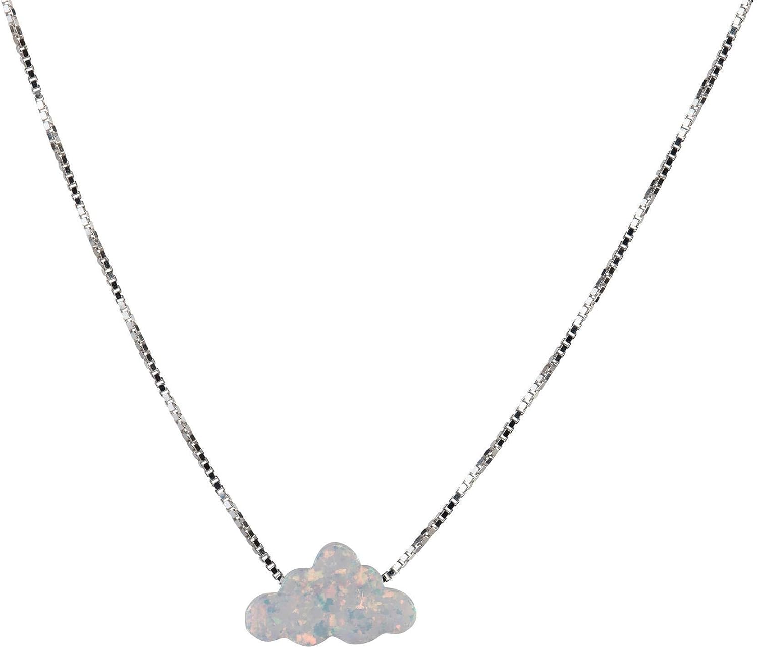 AVNIS Opal Cloud necklace Cute Fire Opal Little Girl Cloud Charm Sky Weather Necklace