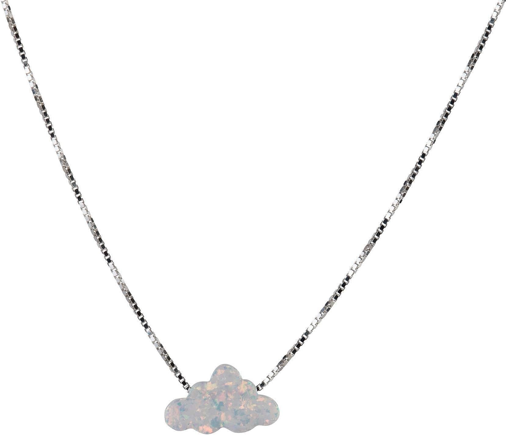 Opal Cloud necklace Cute Fire Opal Little Girl Cloud Charm Sky Weather Necklace