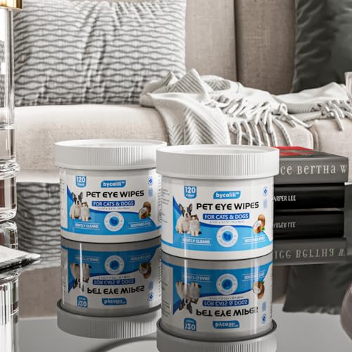 Bycolili 2 Pack Eye Wipes For Dogs & Cats,Extra Large 240 Count Natural Tear Stain Eyes Wash Pads,Gently Remove Discharge,Debris,3.15 Inch Coconut Oil Cleans Eyes,Face,Wrinkles thumb #8