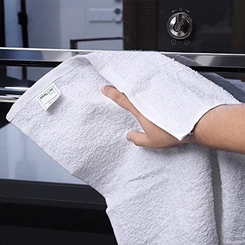 Avalon Towels Bar Mop Towels – Pack Of 15 Size 16X19 Inches, 100% Ring Spun Cotton Cleaning Rags, Absorbent Bar Towels, Restaurant Cleaning Towels, Reusable Dish Towels Multipurpose Towels (White) #TOP2
