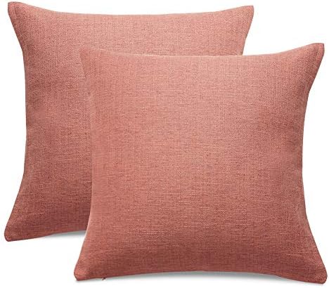 meioro Cushion Covers Set of 2, Decorative Linen Throw Pillow Covers Tassel Cushion Case, 45 X 45cm Pillowcase for Couch Bed Car (White)