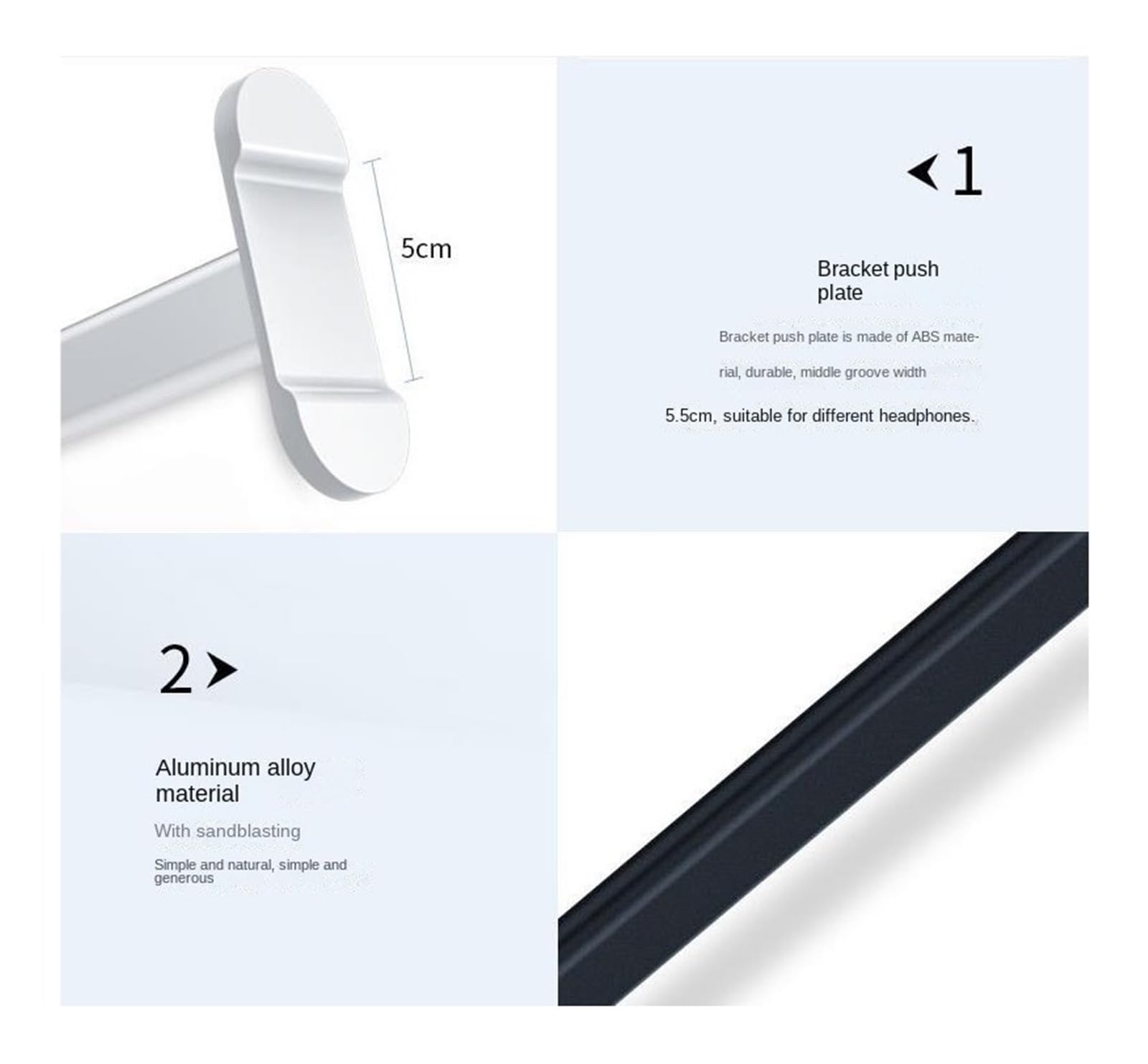 Supporto Cuffie Camera da Letto Supporto for Cuffie Gancio for Montato sulla Testa for da Gioco Accessori per Il Gioco(White)