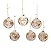 80MM Clear with Gold Pinecones Glass Ball Ornaments, 6-Piece Set