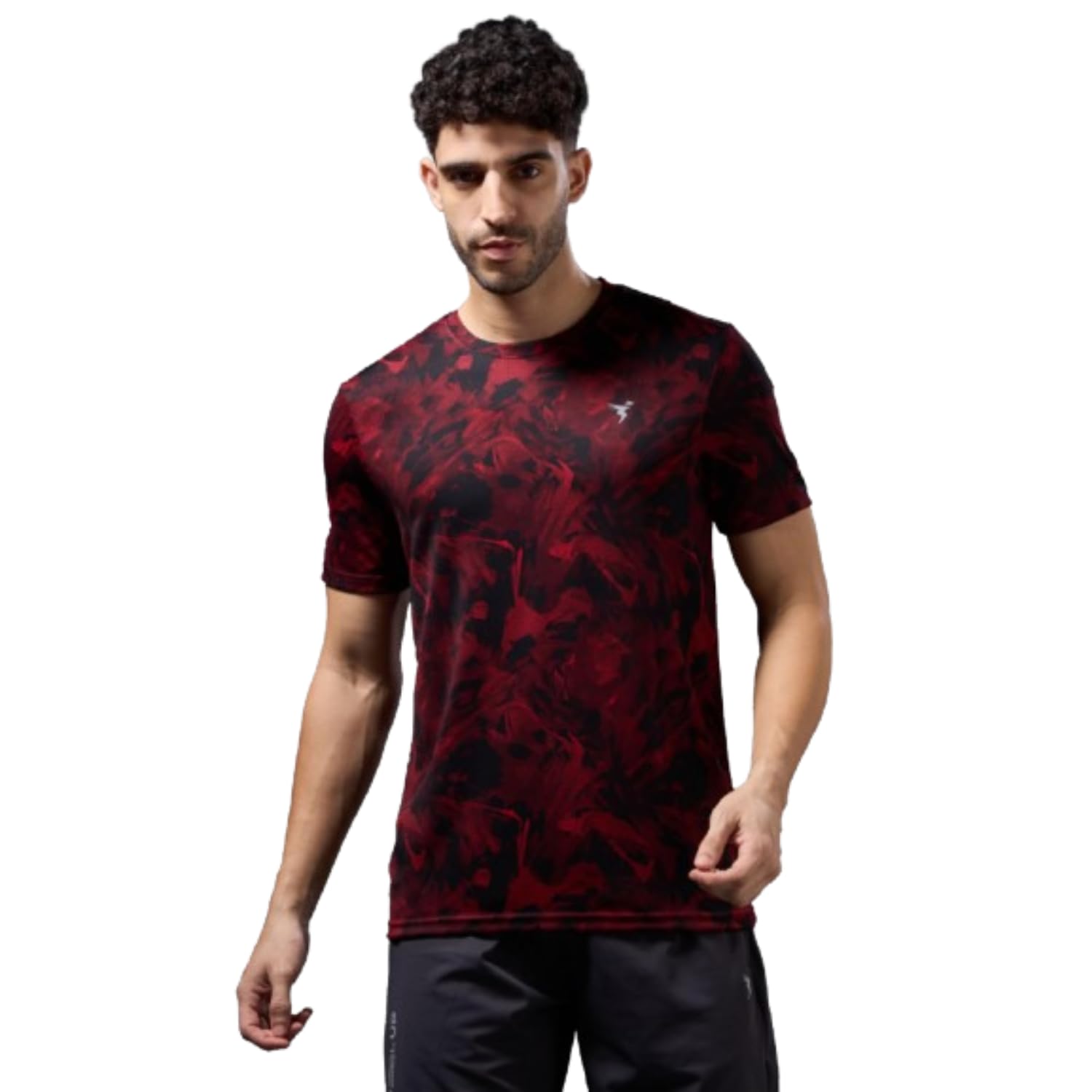 technosport Mens Half Sleeve Printed Crew Neck T-Shirt with Techno Dry, Anti Microbial Properties for Gym, Workout and Regular Use-picture-33