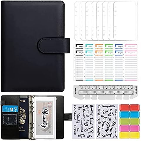 ChangWanna A6 Budget Planner Binder Set,Buget Planner with Films Money Envelopes, Household Book with Money Compartments, Financial Planner Ring Binder Planner for Saving Money Cover