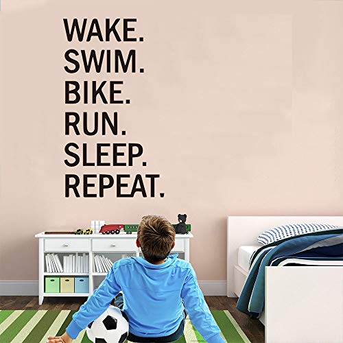 Summerjokes Funny Inspiring Wall Stickers Decals Vinyl Wall Stickers For Triathlon Fitness Enthusiasts, Classroom Office Study Dormitory Gym Exercise Room School Family Living Room Wall Art Decoration #TOP3
