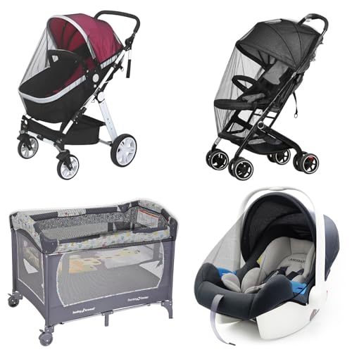 Image of Baby Mosquito Net for Stroller, Perfect Bug Net for Strollers, Bassinets, Cradles, Playards, Pack N Plays and Portable Mini Crib, Baby Insect Netting Cover, Black