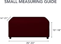 Vista 145 de PureFit Funda otomana rectangular de ajuste suave superelástica, para taburete de pies y muebles de almacenamiento plegables para sala de estar