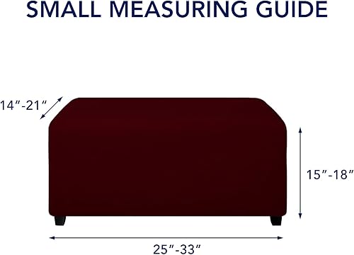 Vista 175 de PureFit Funda otomana rectangular de ajuste suave superelástica, para taburete de pies y muebles de almacenamiento plegables para sala de estar
