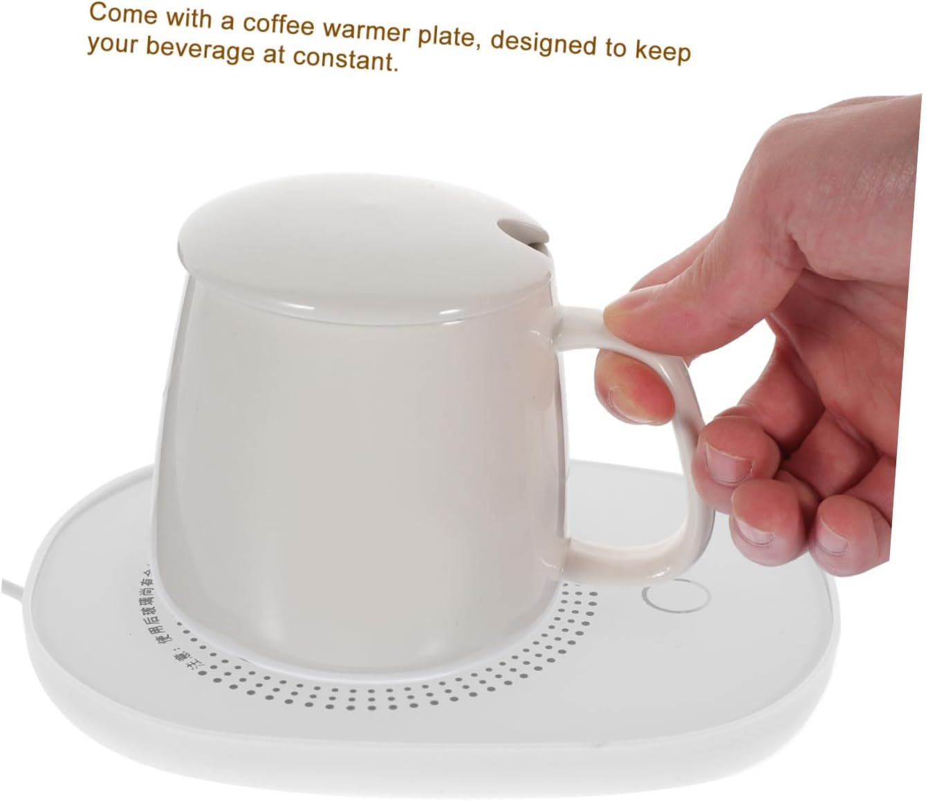 Milk Cup Warmer USB Heating Mat with 55℃ Thermostatic Control, Ceramic Beverage Warmer for Formula and Coffee, Milk Heating Coaster for Home and Office Use