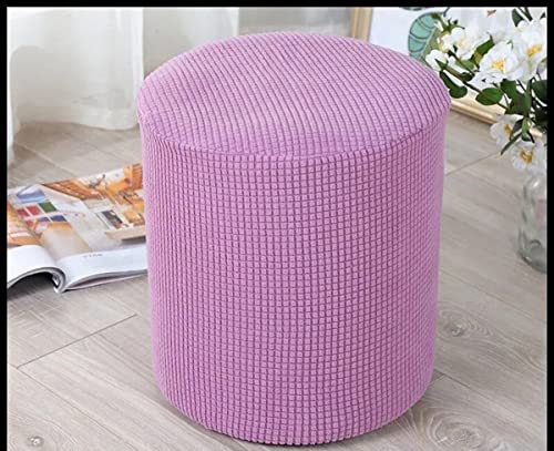 XTHY Funda Otomana Redonda/Cuadrad De Tejido Jacquard, Funda De Reposapiés De Sofá, Funda para Taburete Elástica Extraíble Lavable Protector De Puff con Parte Inferior Elástica Cover
