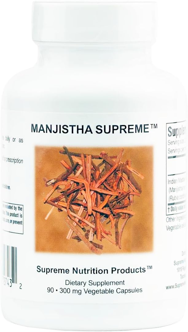 Supreme Nutrition Manjistha Supreme, 90 Pure Indian Madder Root Vegetarian Capsules