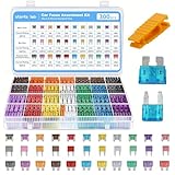 300pcs Car Fuses Kit, 160 Mini & 90 Standard & 50 Micro Blade Fuses Assorted Set, 2A-40A, Automotive Replacement Kit For Car Boat RV Truck Motorcycle with Puller Extraction Tool & Storage Case