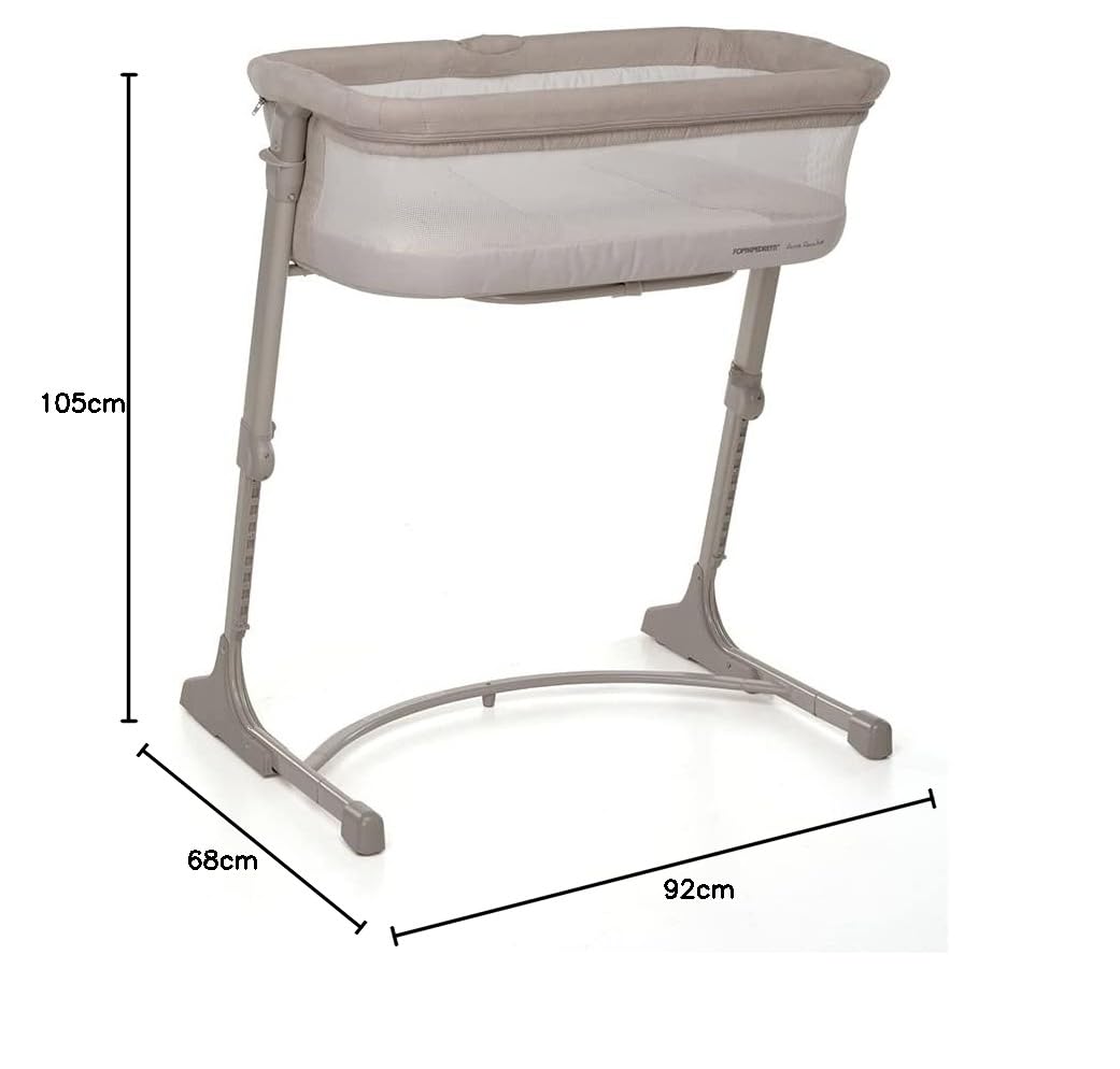 Foppapedretti iNanna Culla co-sleeping regolabile in altezza, per Bambini dalla nascita a 6 mesi (fino a 9 Kg), Greige