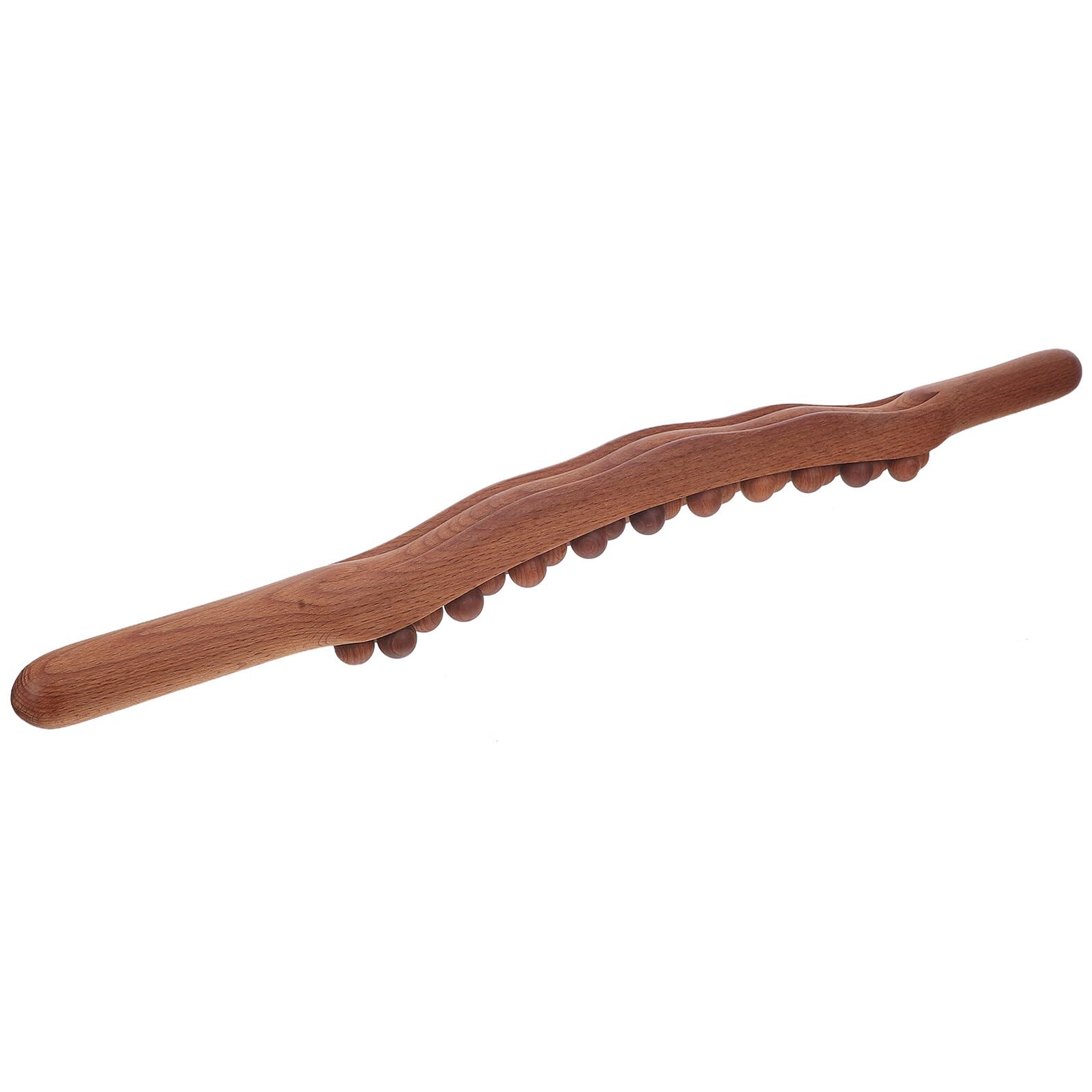 SECFOU Rodillo de Masaje Muscular de Madera Cuentas Carbonizadas 31 Piezas, Varita Gua Sha para Espalda y Cuerpo Completo, Herramienta Portátil para Terapia y Relajación en Casa o Spa