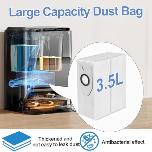 LOOHAOC 8 Stück Staubsaugerbeutel für Eureka J12 Ultra/Midea V12 Saugroboter, Staubbeutel Ersatz Beutel Zubehörset