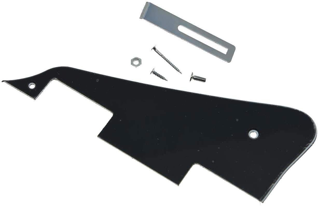 Dopro Black 3 Ply LP Guitar Pickguard with Chrome Bracket for Epiphone Les Paul