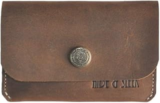hide & sleek Handmade Genuine Leather Men Business Credit Card Holder Wallet (Brown)-picture-31