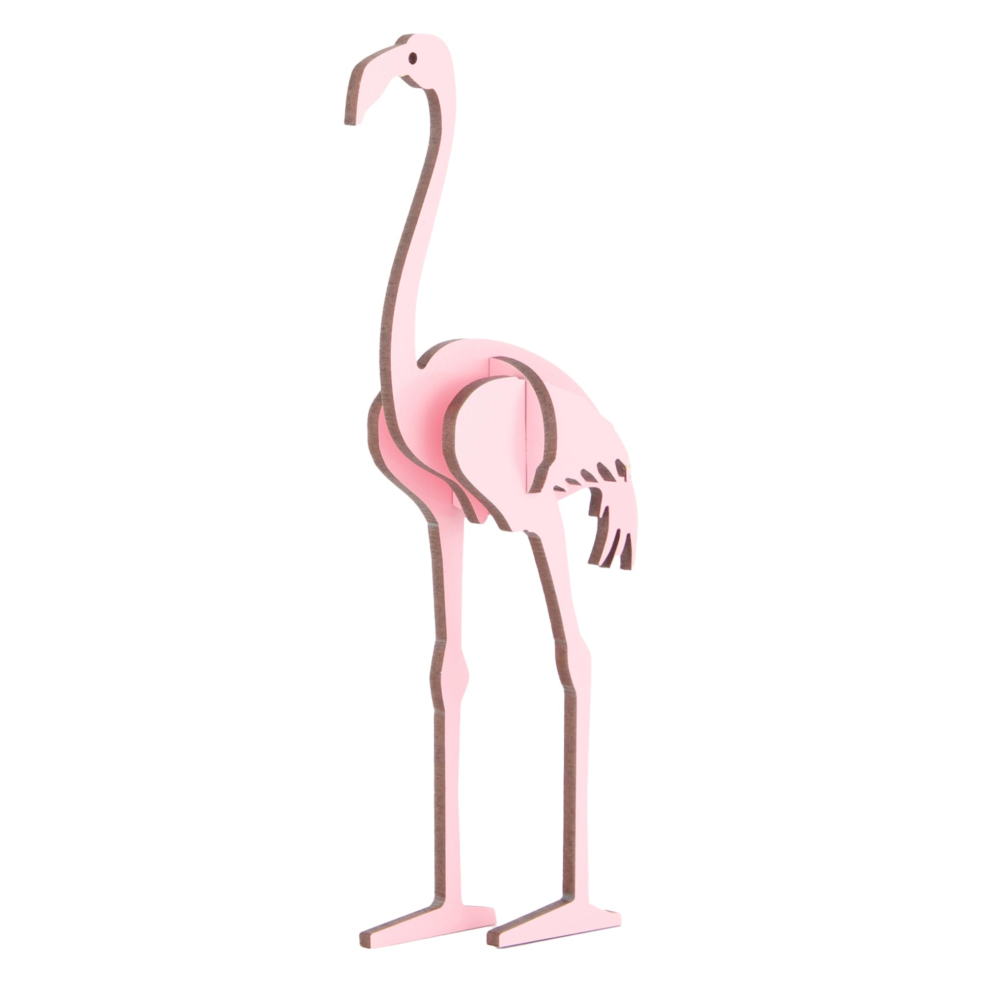 Little & Wood: Woodlet: Small - Flamingo - Pink, 3D Wooden Kit-Set, Bird Puzzle, Easy Assembly Model, Pop Build Fun, Susta...