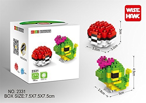 Nanoblocks Mini blocos Pokemon 169 Piece Building Sets - Caterpie