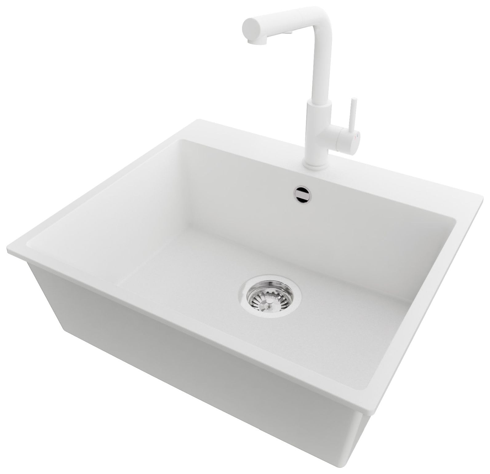 PRIMAGRAN Fregadero Granito al Mueble 60cm + Grifo, 58x50cm