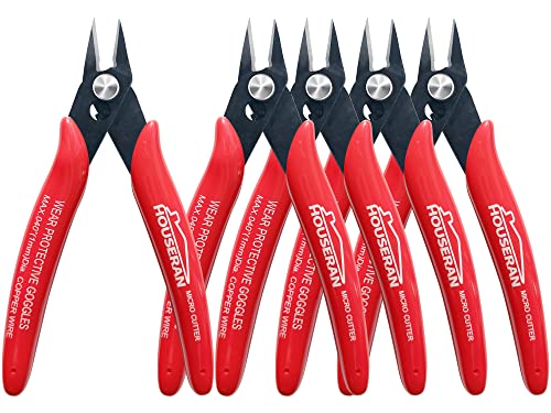 Small Wire Cutters, 5 PACK, 5 Inch Micro 170 Flush...