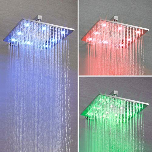 Mitigeur de bain thermostatique mural avec grand ensemble de douche LED