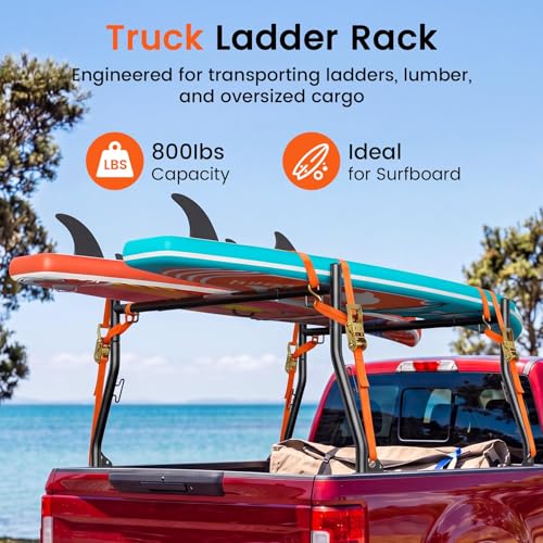 Image of JY PERFORMANCE Truck Bed Ladder Racks, 800 lbs Capacity, Non-Drilling