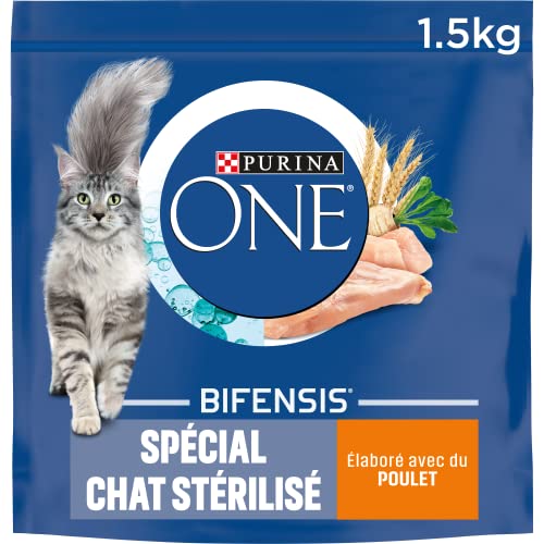 Purina One - Chat - Spécial Chat Stérilisé - Poulet et Blé - 1,5kg - Lot de 6