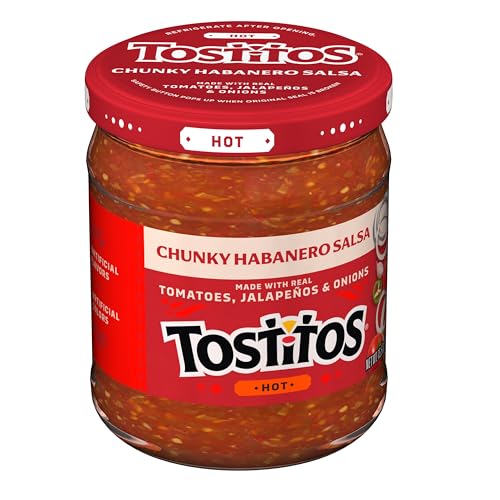 Tostitos Salsa Dips, Chunky Habanero Salsa, 15.5 oz Jar, No Artificial Colors, No Artificial Flavors