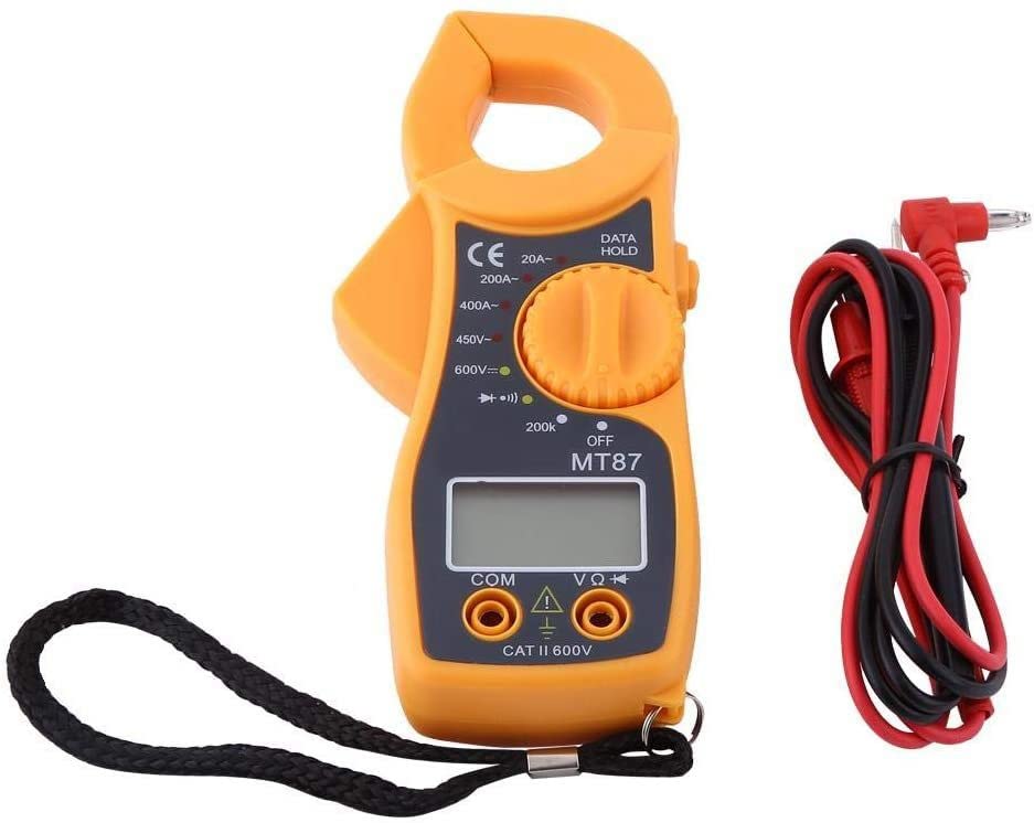 SG FLASH Digital Clamp Multimeter AC DC Voltmeter Ammeter Ohmmeter Volt Tester LCD Meter Pocket Digital Multi Tester Digital Multimeter (Yellow 2000 Counts)|